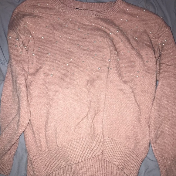 SHEIN CURVE light pink sweater with pearls - Picture 2 of 5